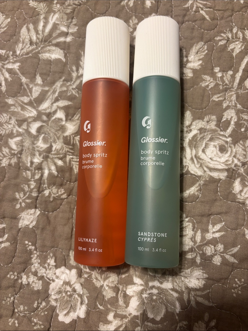 Glossier Body Spritz Duo — Orange & Green Bottles